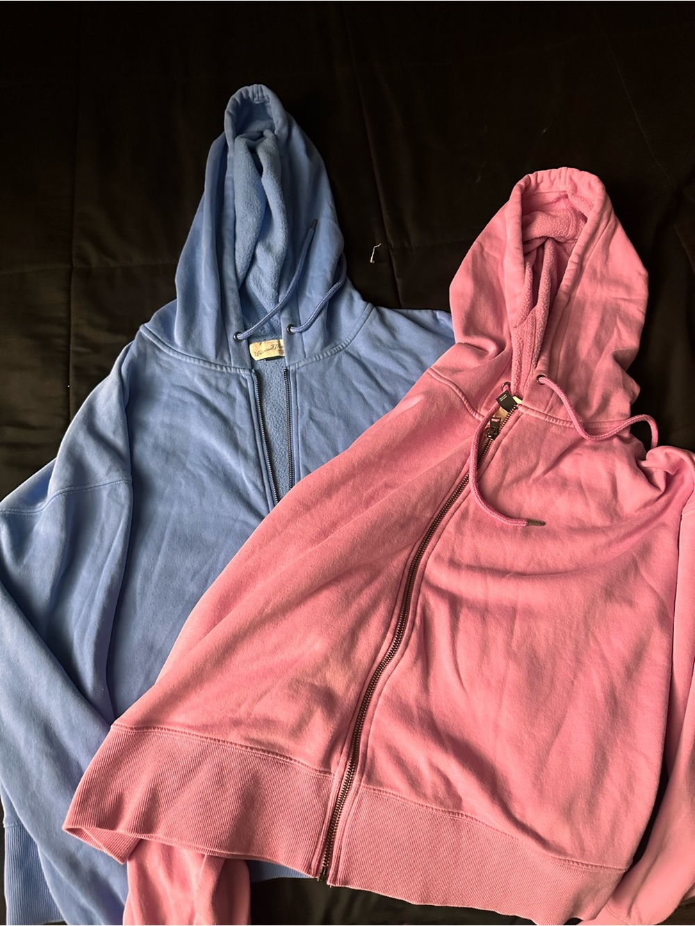 Universal Thread Pink & Light Blue Women's Zip Hooded Vests